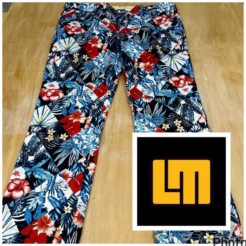 Loudmouth Golf Pants Mens 42x32 Tailored Fit Stretch Trousers Chinos